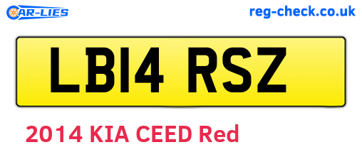 LB14RSZ are the vehicle registration plates.