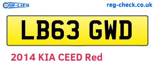 LB63GWD are the vehicle registration plates.