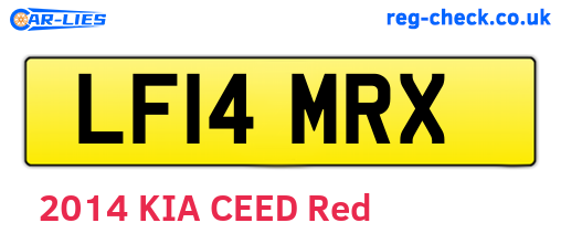 LF14MRX are the vehicle registration plates.