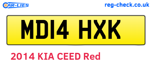 MD14HXK are the vehicle registration plates.