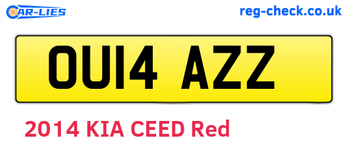 OU14AZZ are the vehicle registration plates.
