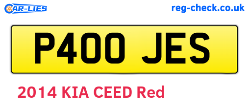 P400JES are the vehicle registration plates.