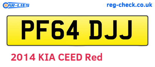 PF64DJJ are the vehicle registration plates.