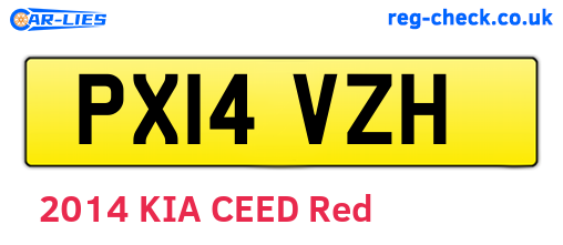 PX14VZH are the vehicle registration plates.