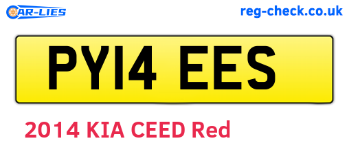 PY14EES are the vehicle registration plates.