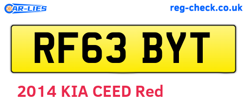 RF63BYT are the vehicle registration plates.