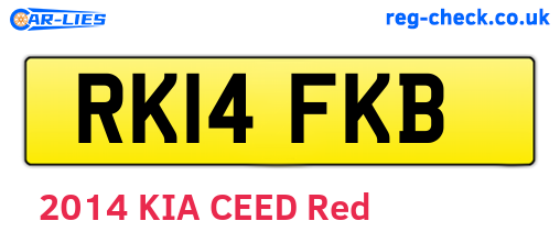 RK14FKB are the vehicle registration plates.