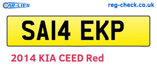 SA14EKP are the vehicle registration plates.