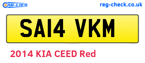 SA14VKM are the vehicle registration plates.