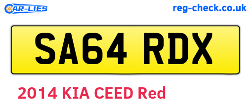 SA64RDX are the vehicle registration plates.