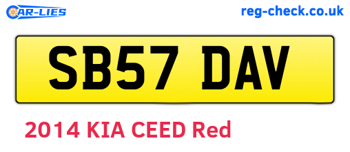SB57DAV are the vehicle registration plates.