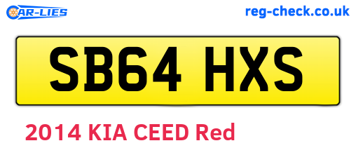 SB64HXS are the vehicle registration plates.