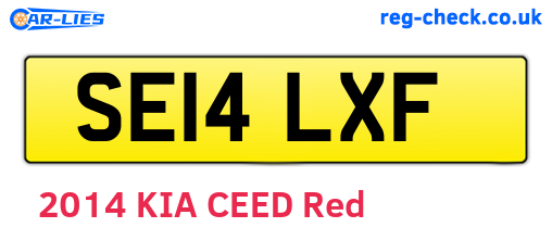 SE14LXF are the vehicle registration plates.