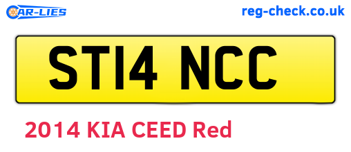 ST14NCC are the vehicle registration plates.