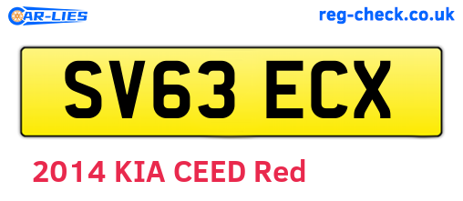 SV63ECX are the vehicle registration plates.