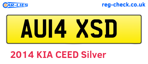 AU14XSD are the vehicle registration plates.