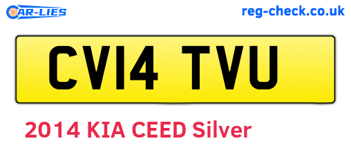 CV14TVU are the vehicle registration plates.