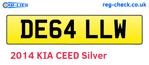 DE64LLW are the vehicle registration plates.