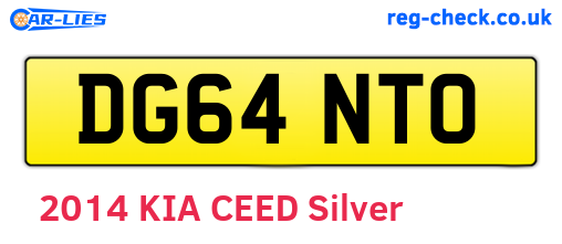 DG64NTO are the vehicle registration plates.