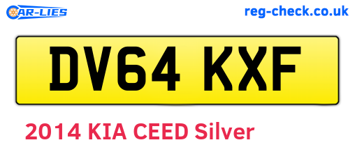 DV64KXF are the vehicle registration plates.