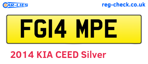 FG14MPE are the vehicle registration plates.