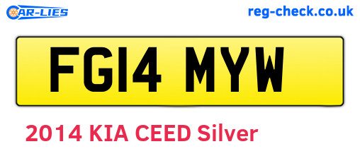 FG14MYW are the vehicle registration plates.