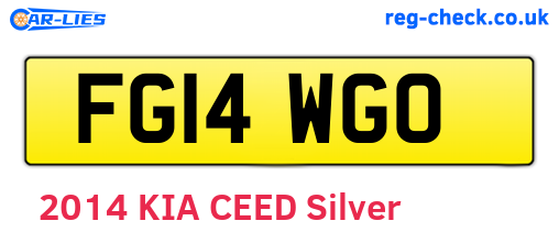 FG14WGO are the vehicle registration plates.
