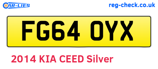 FG64OYX are the vehicle registration plates.