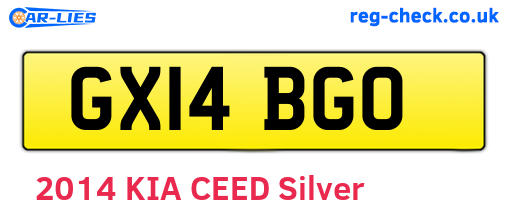 GX14BGO are the vehicle registration plates.