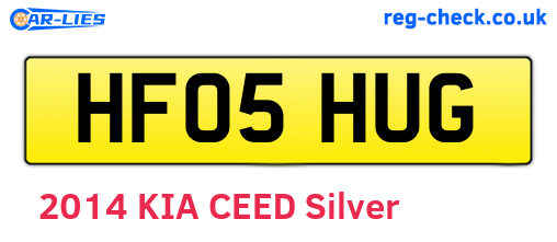HF05HUG are the vehicle registration plates.