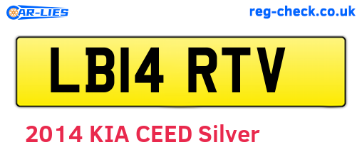 LB14RTV are the vehicle registration plates.