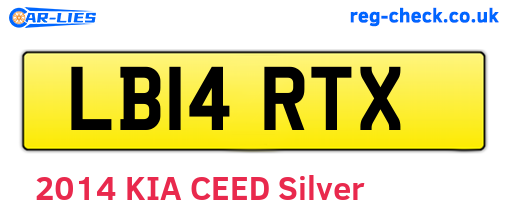LB14RTX are the vehicle registration plates.