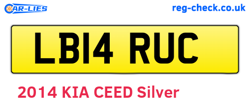 LB14RUC are the vehicle registration plates.
