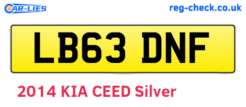 LB63DNF are the vehicle registration plates.