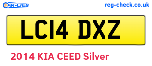 LC14DXZ are the vehicle registration plates.