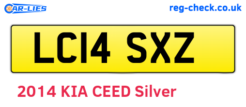 LC14SXZ are the vehicle registration plates.