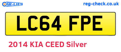 LC64FPE are the vehicle registration plates.
