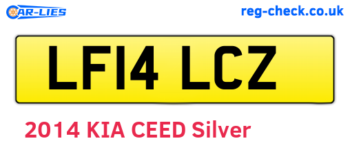 LF14LCZ are the vehicle registration plates.