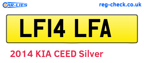 LF14LFA are the vehicle registration plates.
