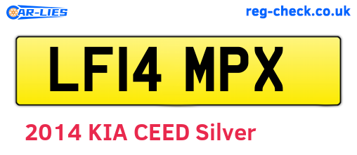 LF14MPX are the vehicle registration plates.