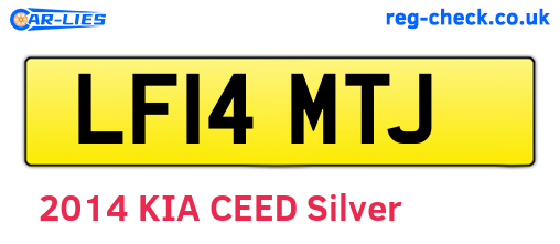 LF14MTJ are the vehicle registration plates.