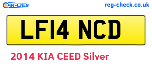 LF14NCD are the vehicle registration plates.