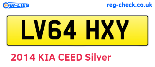 LV64HXY are the vehicle registration plates.