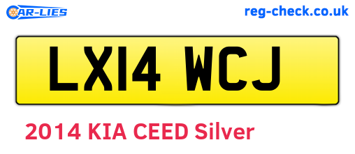LX14WCJ are the vehicle registration plates.