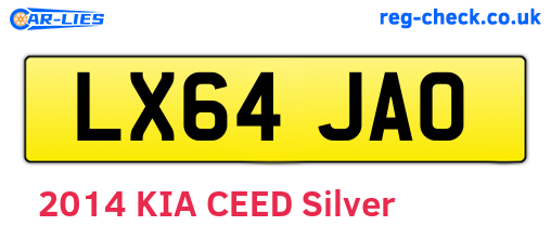 LX64JAO are the vehicle registration plates.