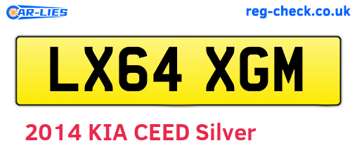 LX64XGM are the vehicle registration plates.