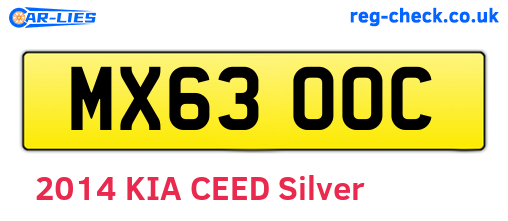 MX63OOC are the vehicle registration plates.