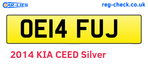 OE14FUJ are the vehicle registration plates.