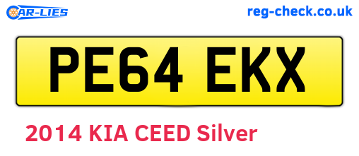 PE64EKX are the vehicle registration plates.