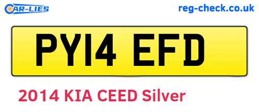 PY14EFD are the vehicle registration plates.